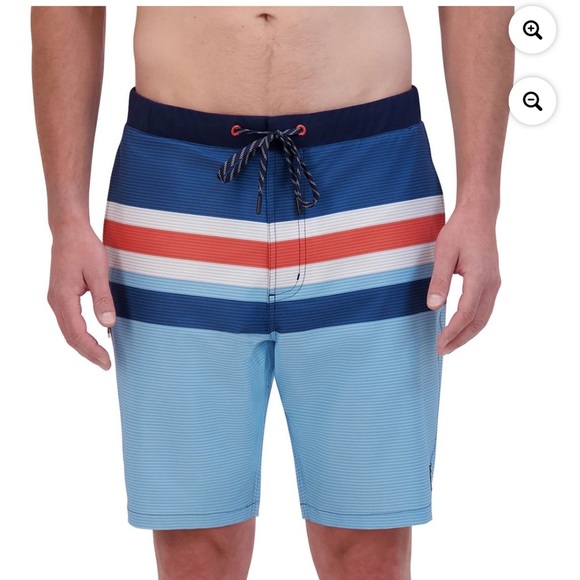 ZeroXposur Men's Multicolor Striped Board Shorts - Picture 1 of 7